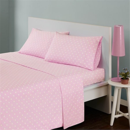 Mi Zone Polka Dot Cotton Sheet Set, Pink MZ20-415